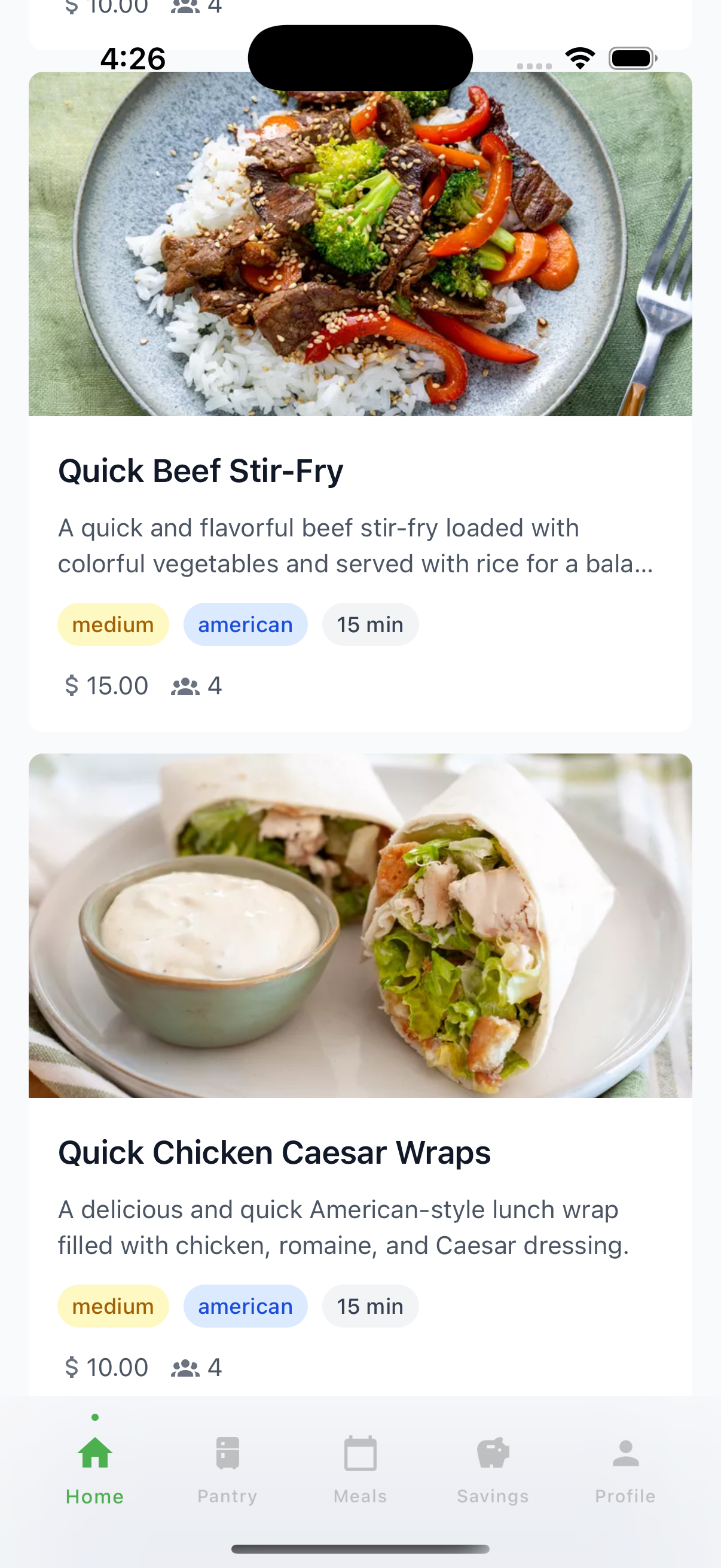 Pantru App Interface